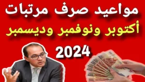 موعد صرف مرتبات شهر أكتوبر 2024